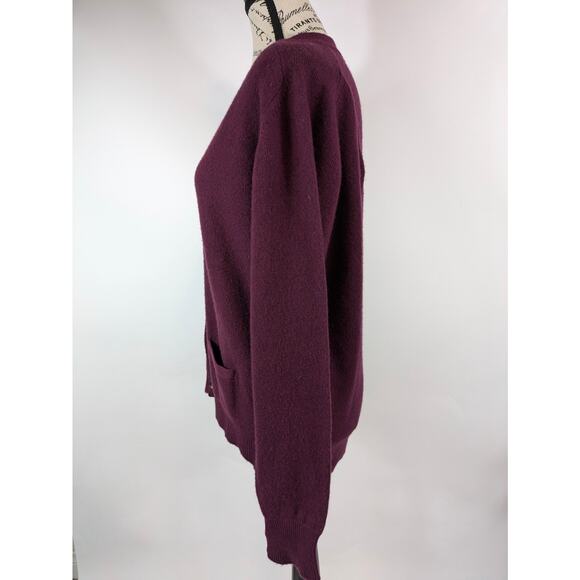 Selfridges London Womens M Cardigan Sweater UK 40 100% Pure Cashmere Red Maroon - Picture 2 of 11